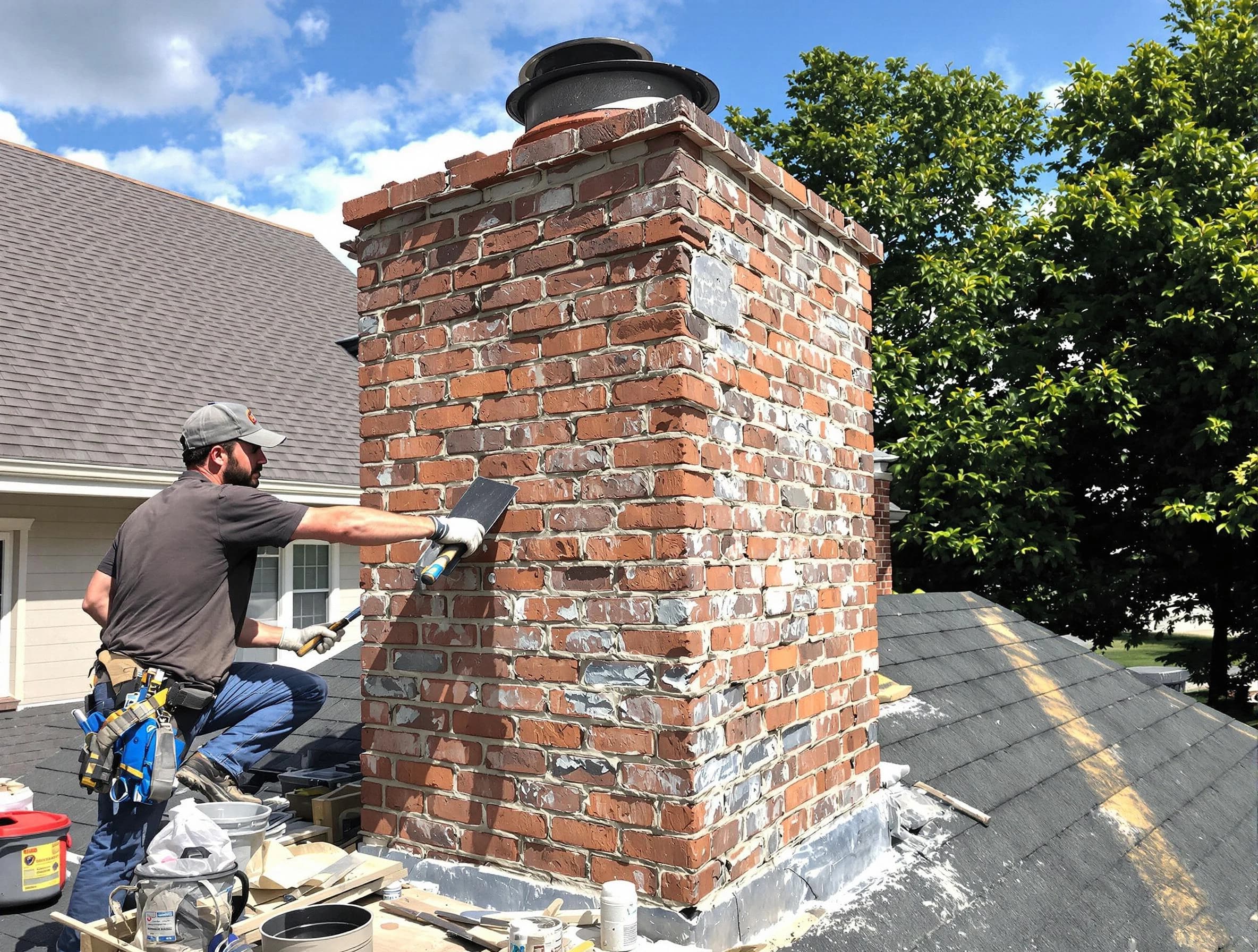 Completed chimney rebuild by Locust Grove Chimney Sweep in Locust Grove, GA