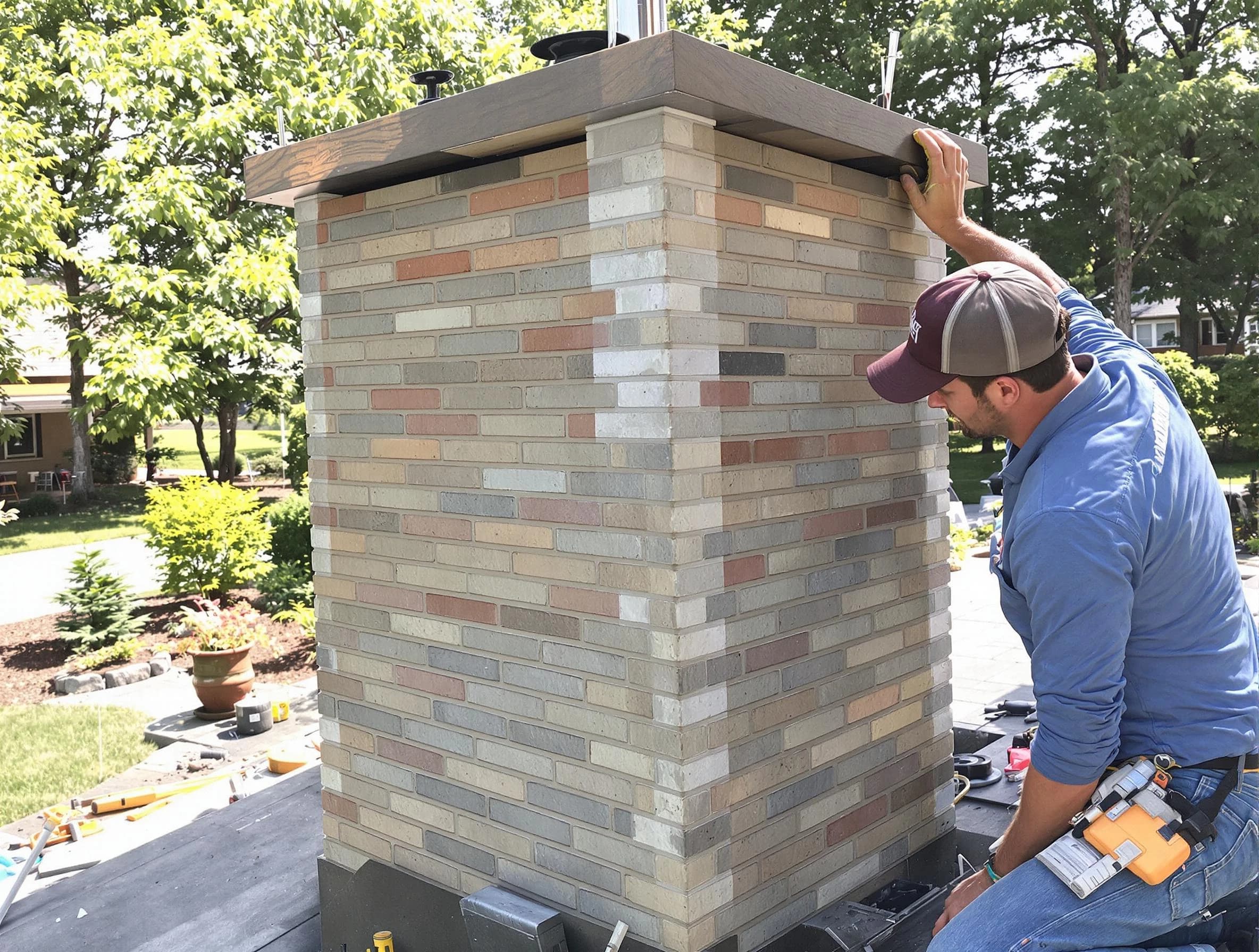 Locust Grove Chimney Sweep completing a modern chimney remodel in Locust Grove, GA