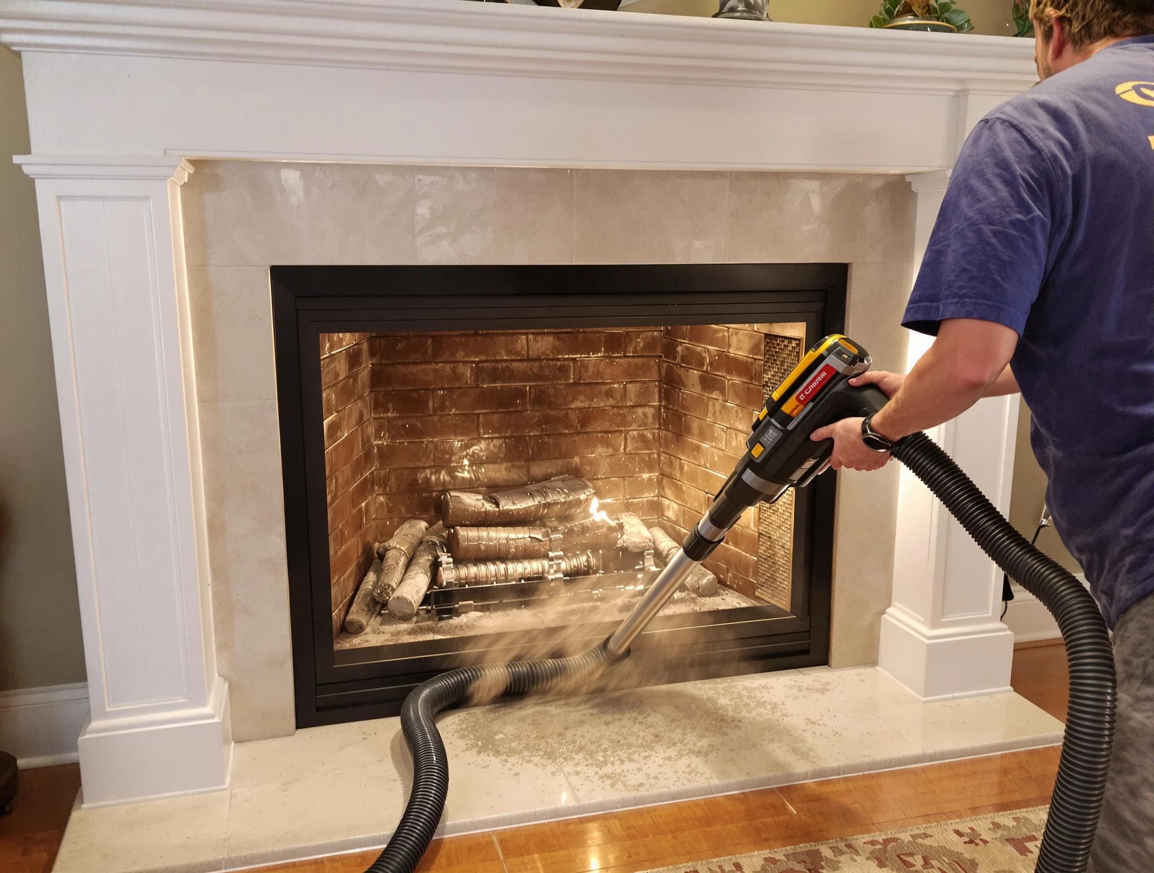 Fireplace cleaning performed by Locust Grove Chimney Sweep in Locust Grove, GA