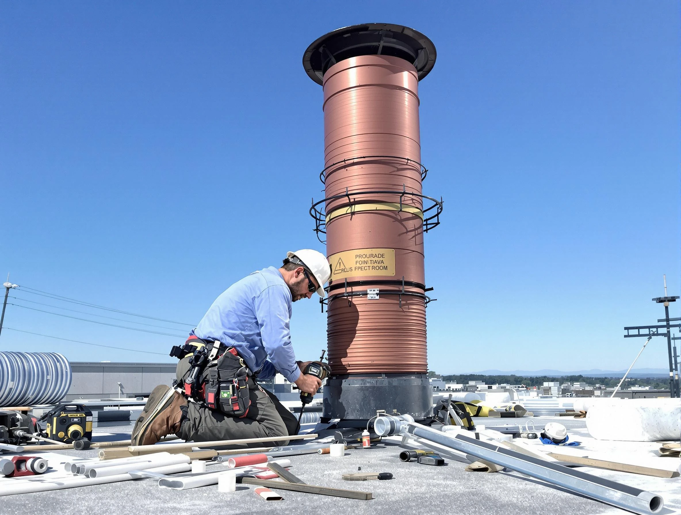 Installed chimney liner by Locust Grove Chimney Sweep in Locust Grove, GA