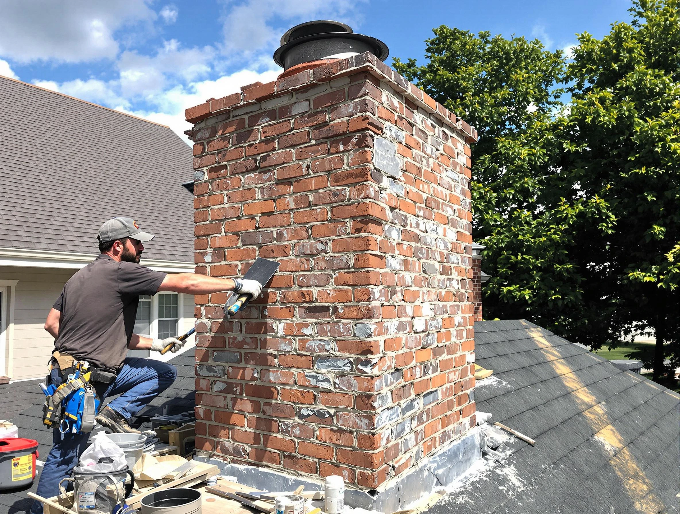 Completed chimney rebuild by Locust Grove Chimney Sweep in Locust Grove, GA