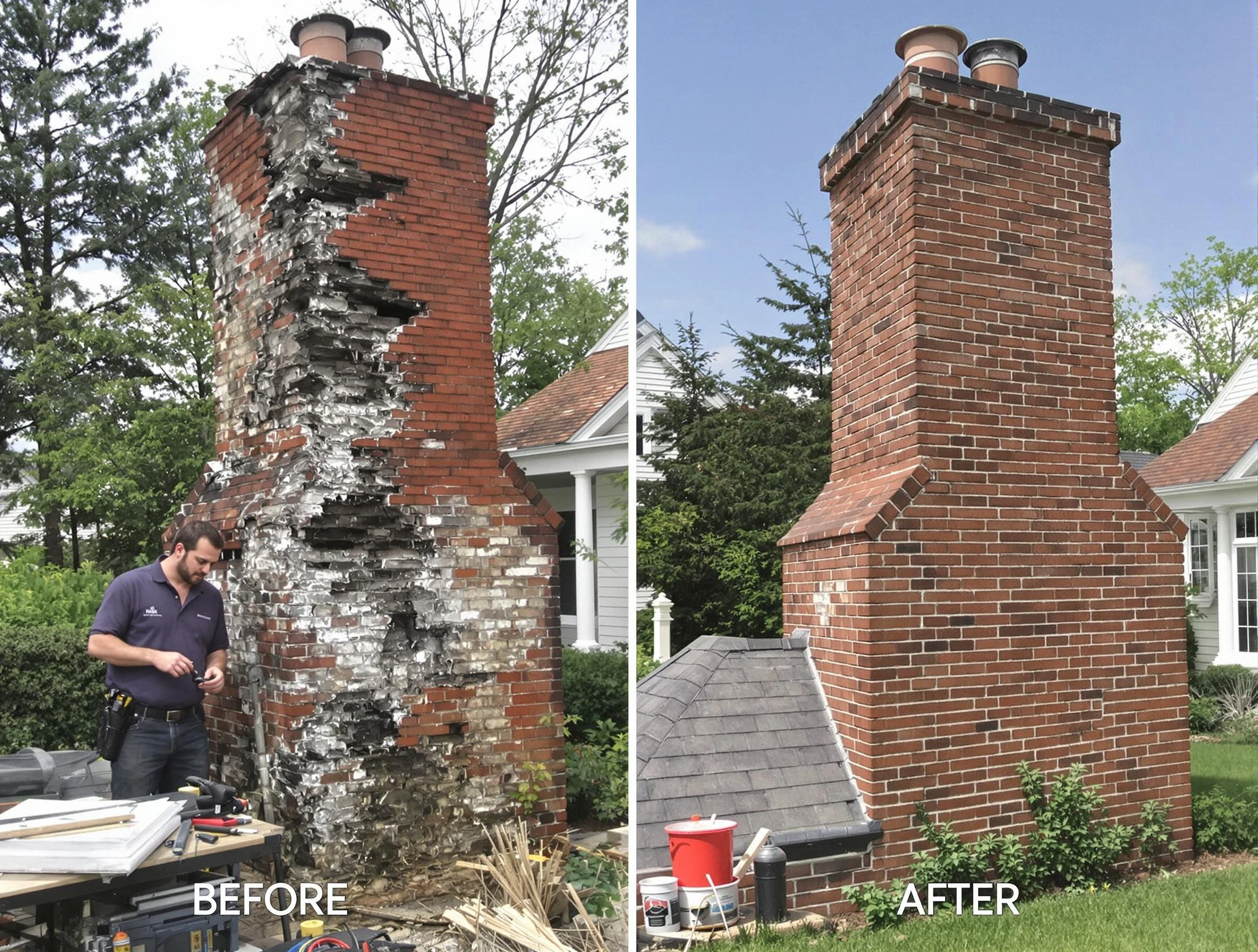 Locust Grove Chimney Sweep performing a full chimney restoration in Locust Grove, GA